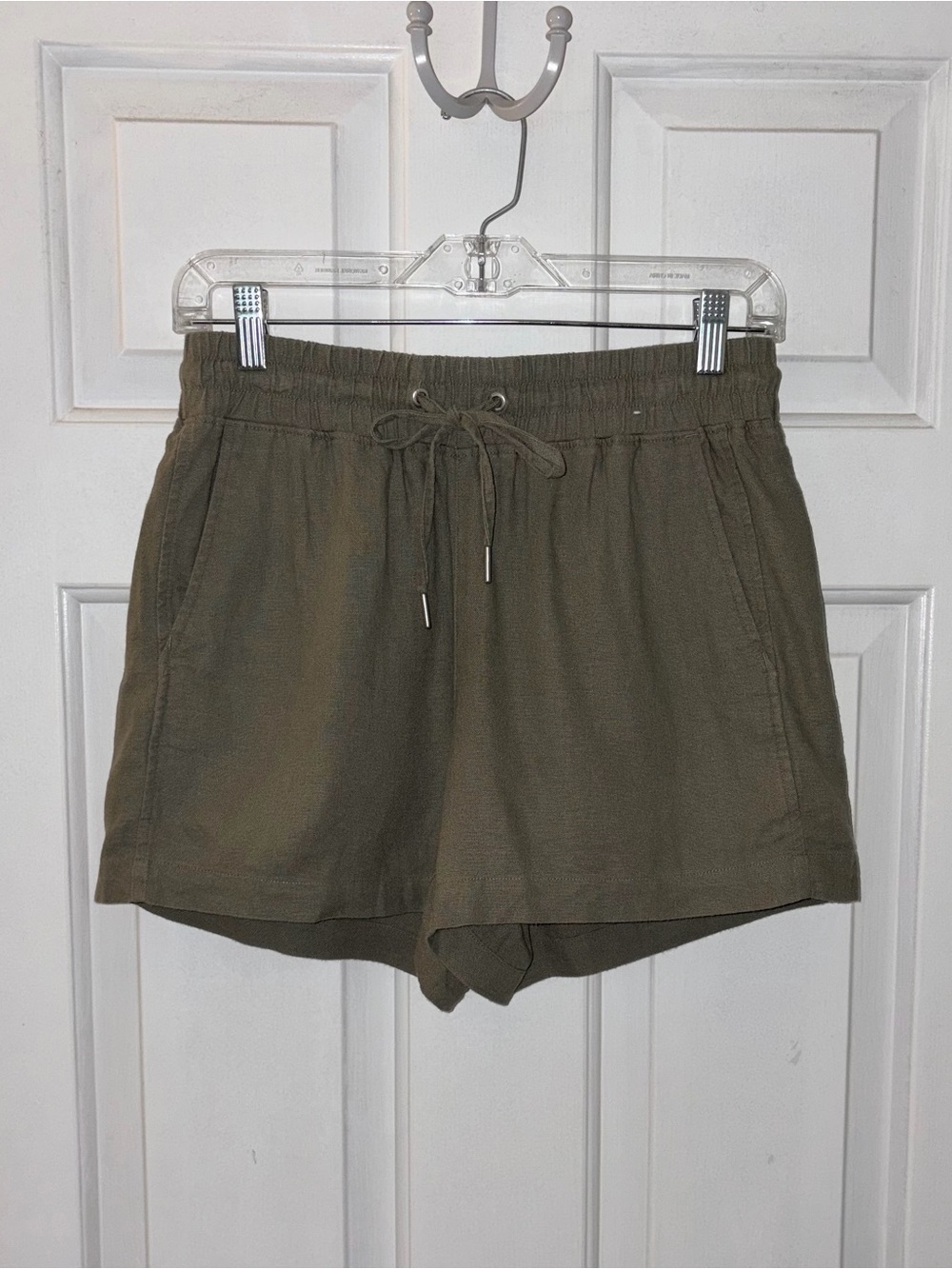 GAP Olive High Waist Elastic Drawstring pocket Shorts